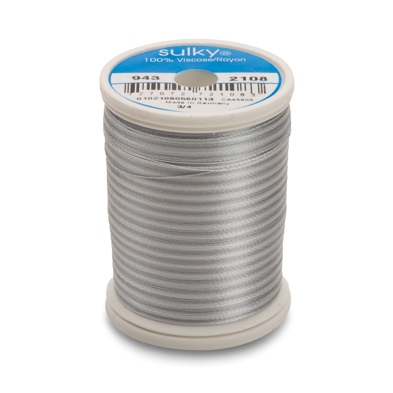 Sulky 40 Wt. Rayon Variegated Thread - Vari-Gray/Silver - 850 yd. Spool
