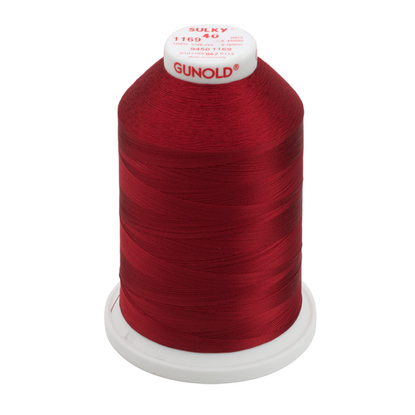 Sulky 40 Wt. Rayon Thread- Bayberry Red - 5,500 yd. Jumbo Cone