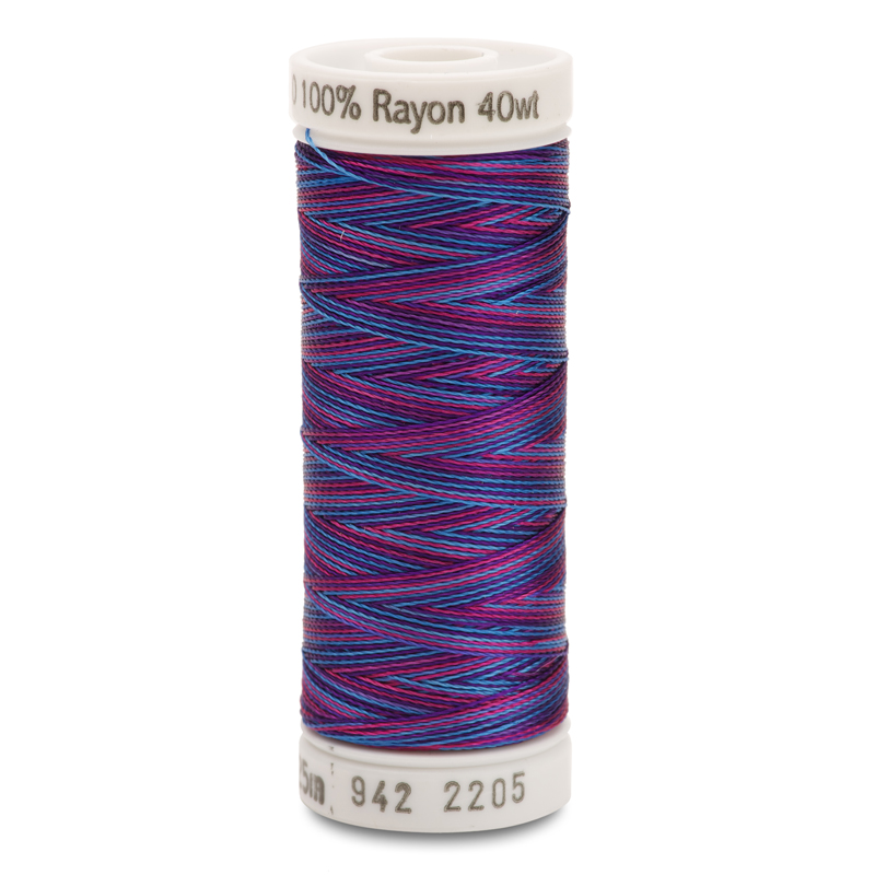Sulky 40 Wt. Rayon Multi-Color Thread - Blue/Fuchsia/Purple - 250 yd. Spool