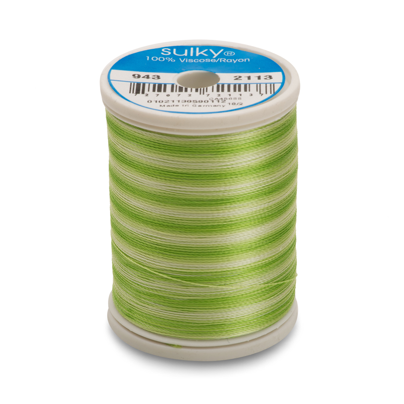 Sulky 40 Wt. Rayon Variegated Thread - Vari-Bright Greens - 850 yd. Spool