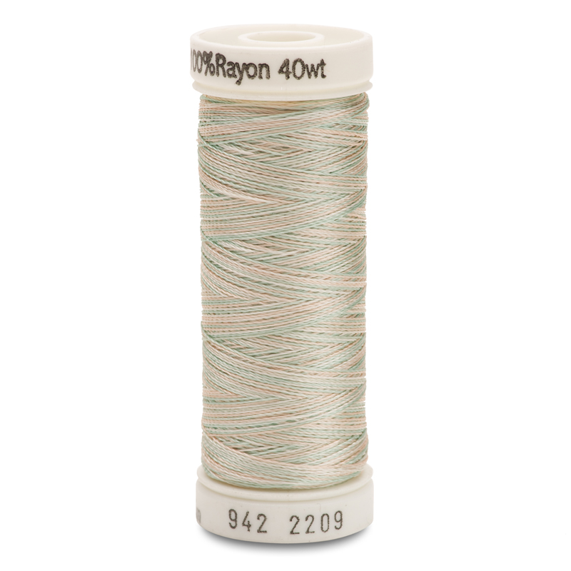 Sulky 40 Wt. Rayon Multi-Color Thread - Seafoam/Coral Reef/Ecru - 250 yd. Spool