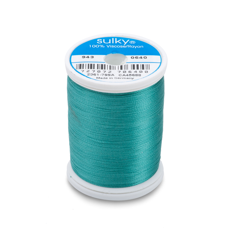 Sulky 40 Wt. Rayon Thread - Medium Aqua - 850 yd. Spool