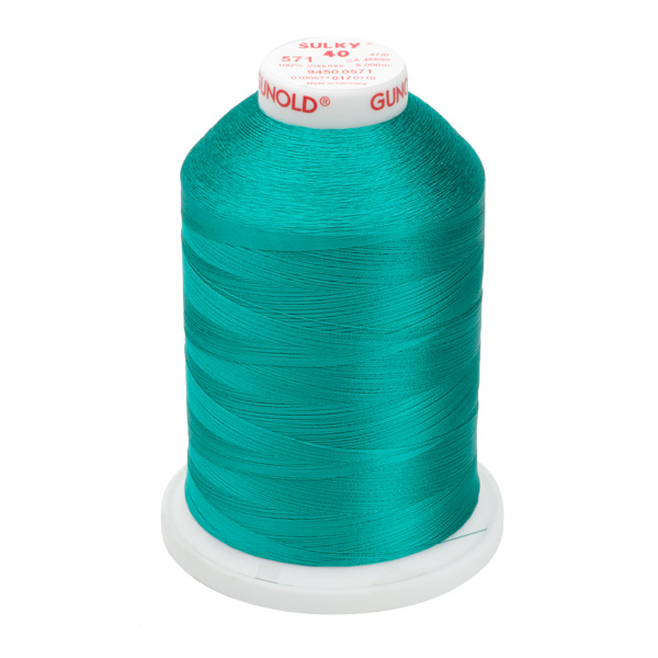 Sulky 40 Wt. Rayon Thread- Deep Aqua - 5,500 yd. Jumbo Cone