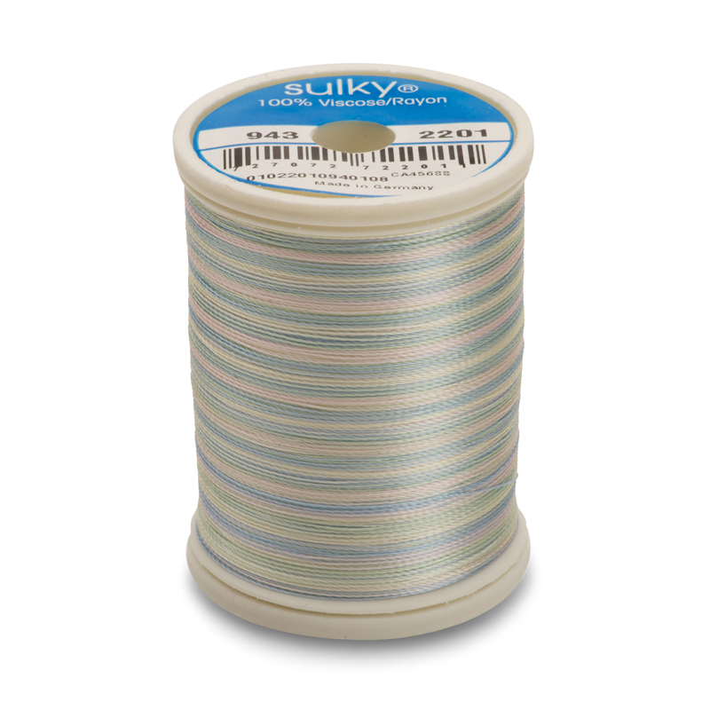 Sulky 40 Wt. Rayon Multi-Color Thread - Baby Blue/Pink/Mint - 850 yd. Spool