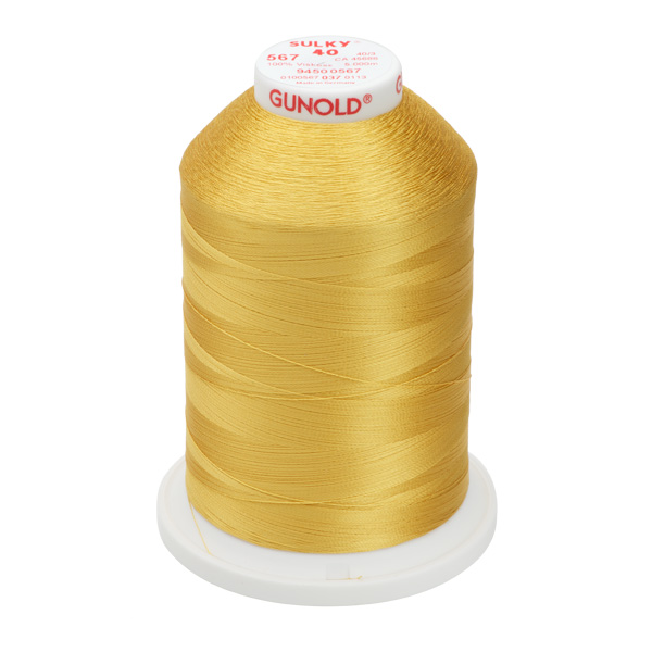 Sulky 40 Wt. Rayon Thread- Butterfly Gold - 5,500 yd. Jumbo Cone