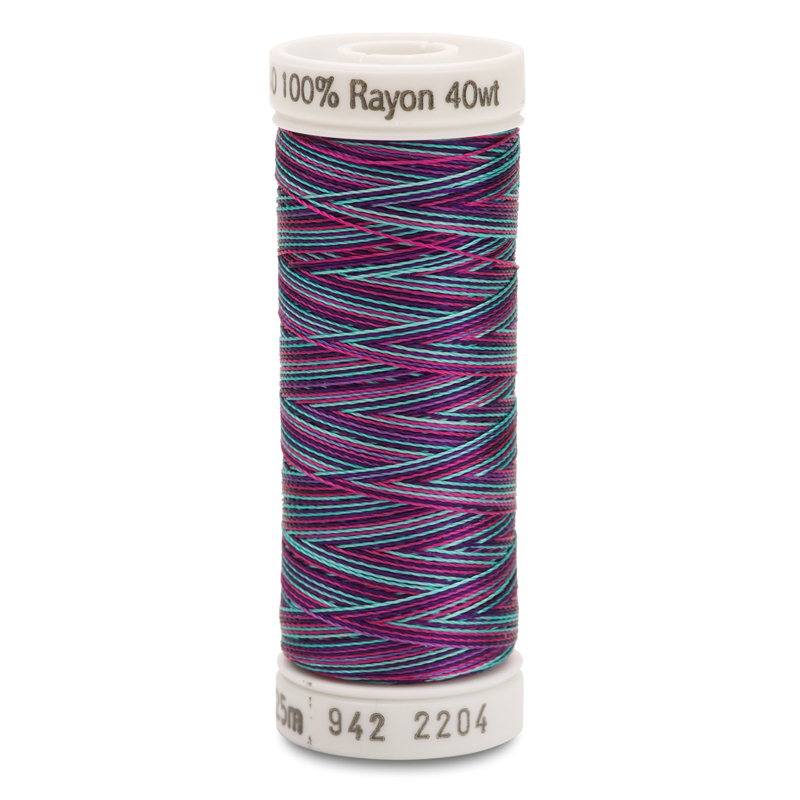 Sulky 40 Wt. Rayon Multi-Color Thread - Teal/Purple/Fuchsia - 250 yd. Spool