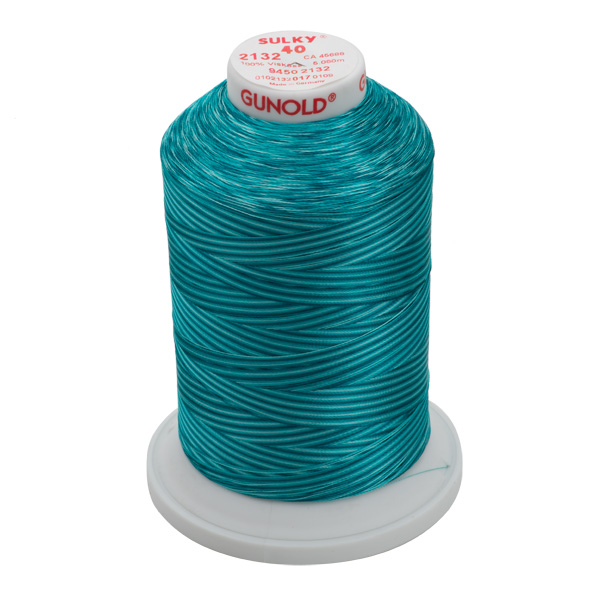 Sulky 40 Wt. Rayon Variegated Thread - Vari-Aqua Teals - 5,500 yd. Jumbo Cone
