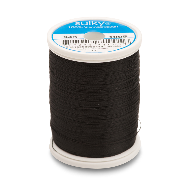 Sulky 40 Wt. Rayon Thread - Black - 850 yd. Spool