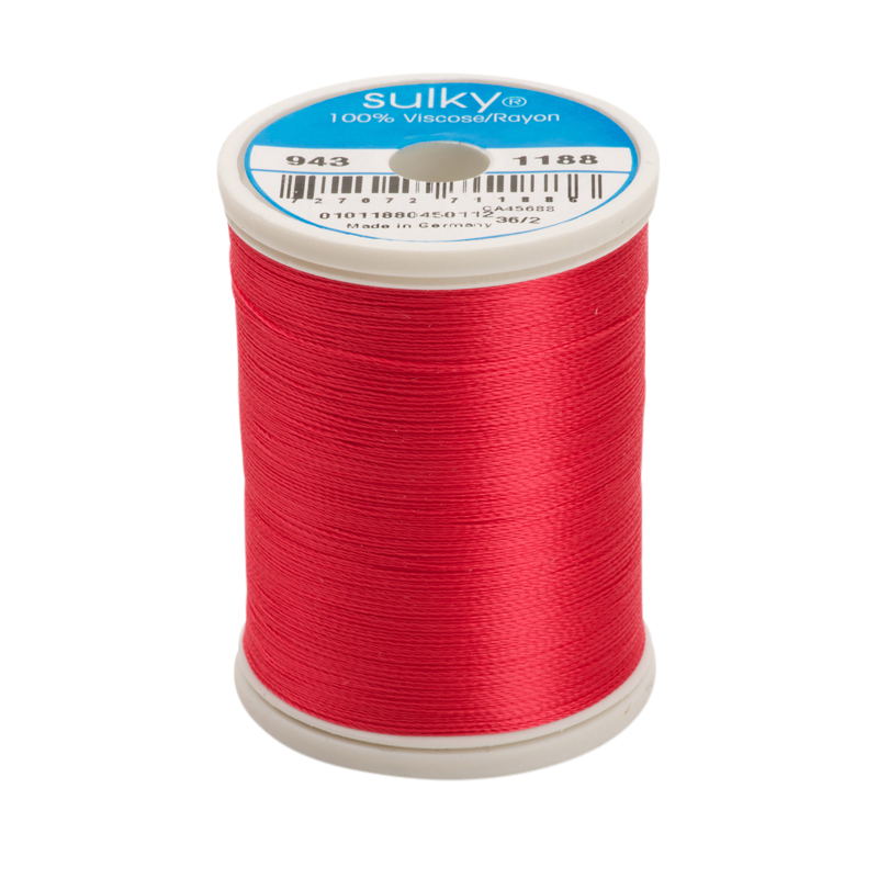 Sulky 40 Wt. Rayon Thread- Red Geranium - 850 yd. Spool