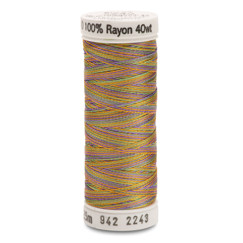 Sulky 40 Wt. Rayon Multi-Color Thread - Med. Green/Purple/Gold - 250 yd. Spool