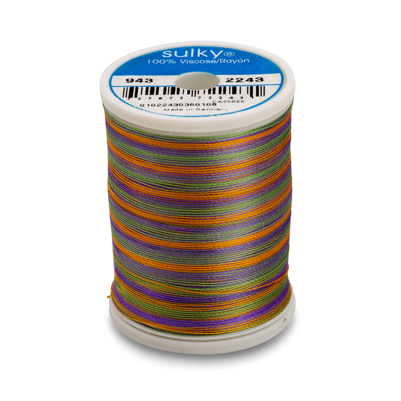 Sulky 40 Wt. Rayon Multi-Color Thread - Med. Green/Purple/Gold - 850 yd. Spool