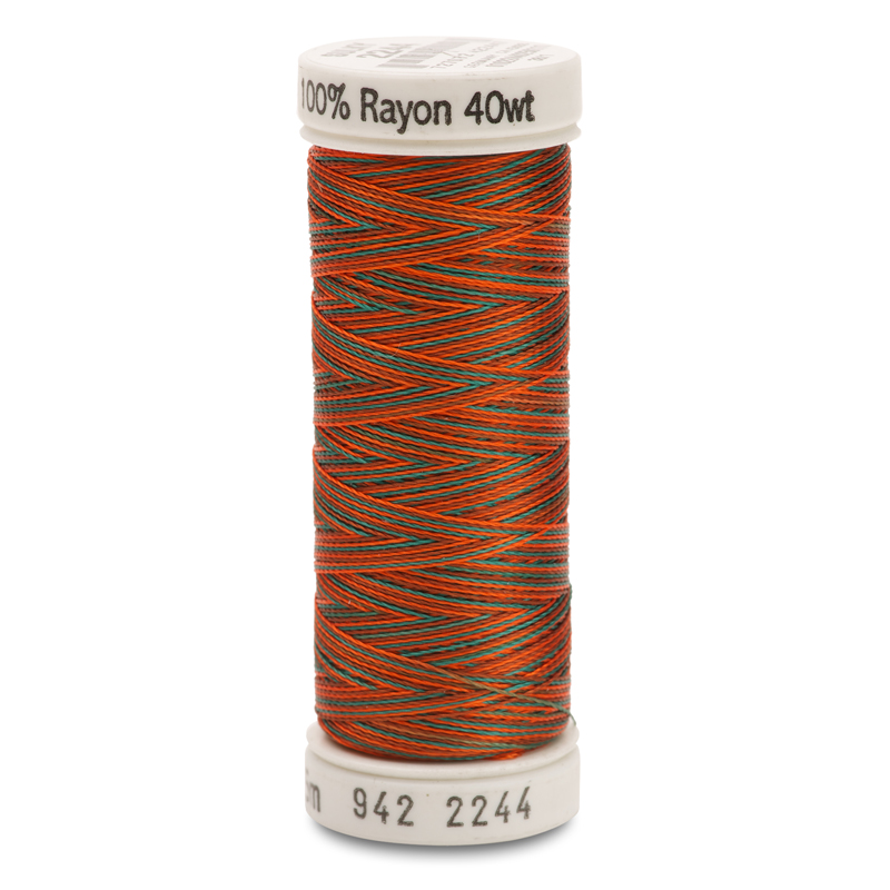 Sulky 40 Wt. Rayon Multi-Color Thread - Coral/Brown/Teal - 250 yd. Spool