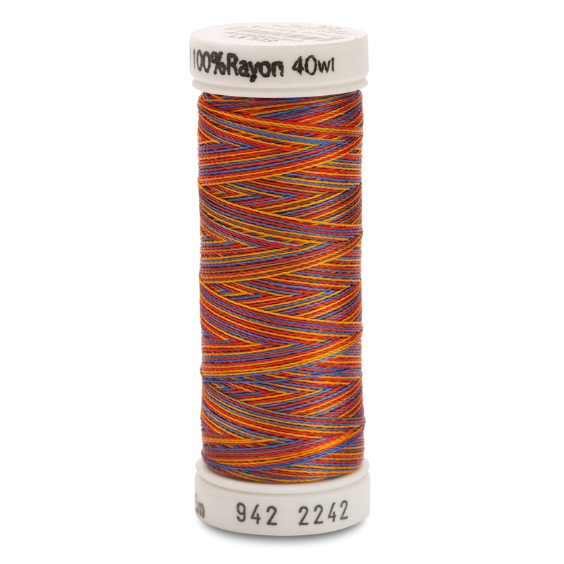 Sulky 40 Wt. Rayon Multi-Color Thread - Red/Gold/Blue - 250 yd. Spool