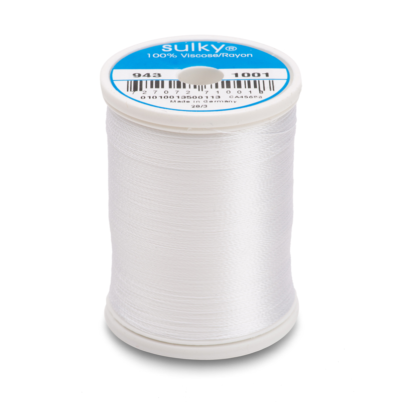 Sulky 40 Wt. Rayon Thread - Bright White - 850 yd. Spool