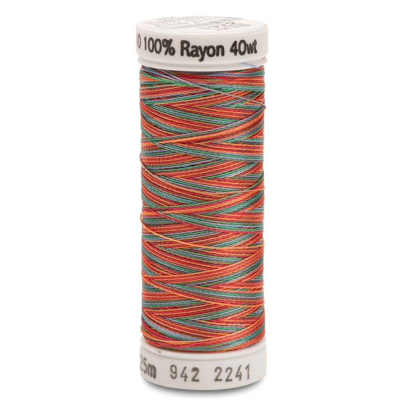 Sulky 40 Wt. Rayon Multi-Color Thread - Peach/Blue/Rust/Green - 250 yd. Spool