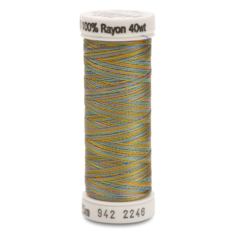 Sulky 40 Wt. Rayon Multi-Color Thread - Med. Blue/Green/Tan - 250 yd. Spool
