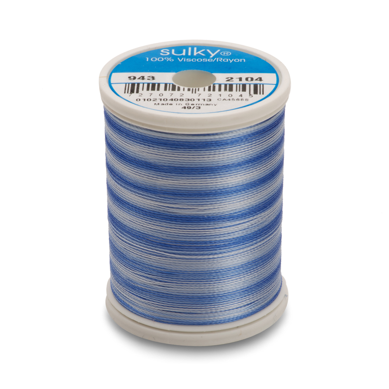 Sulky 40 Wt. Rayon Variegated Thread - Vari-Pastel Blues - 850 yd. Spool