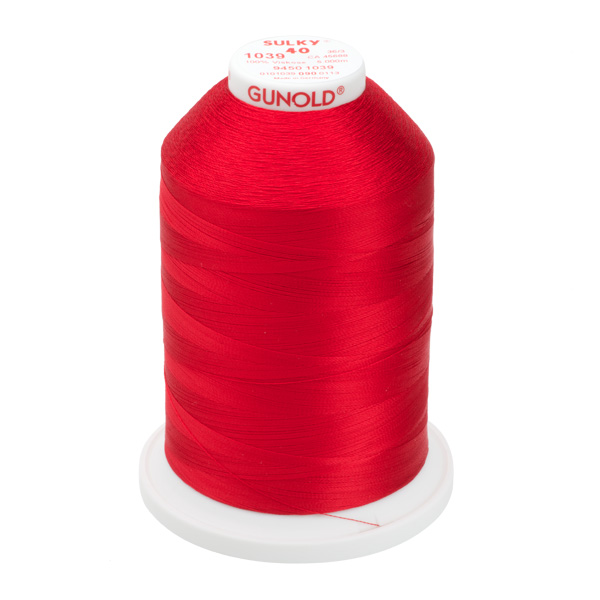 Sulky 40 Wt. Rayon Thread- True Red - 5,500 yd. Jumbo Cone