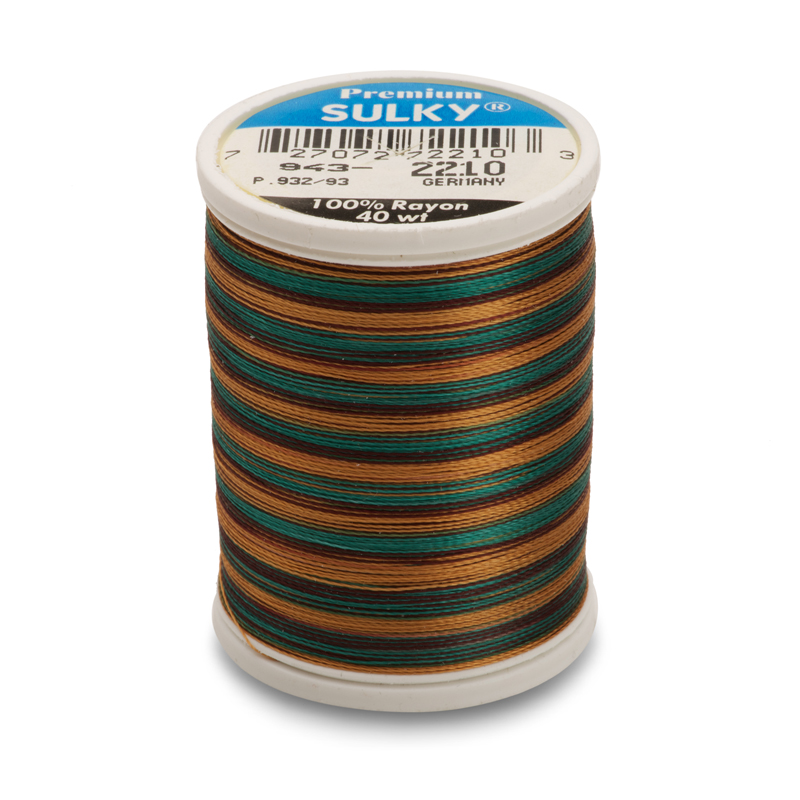 Sulky 40 Wt. Rayon Multi-Color Thread - Dk. Green/Brown/Burgundy/Lt. Brown - 850 yd. Spool