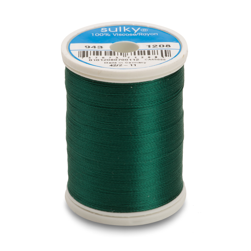 Sulky 40 Wt. Rayon Thread- Mallard Green - 850 yd. Spool