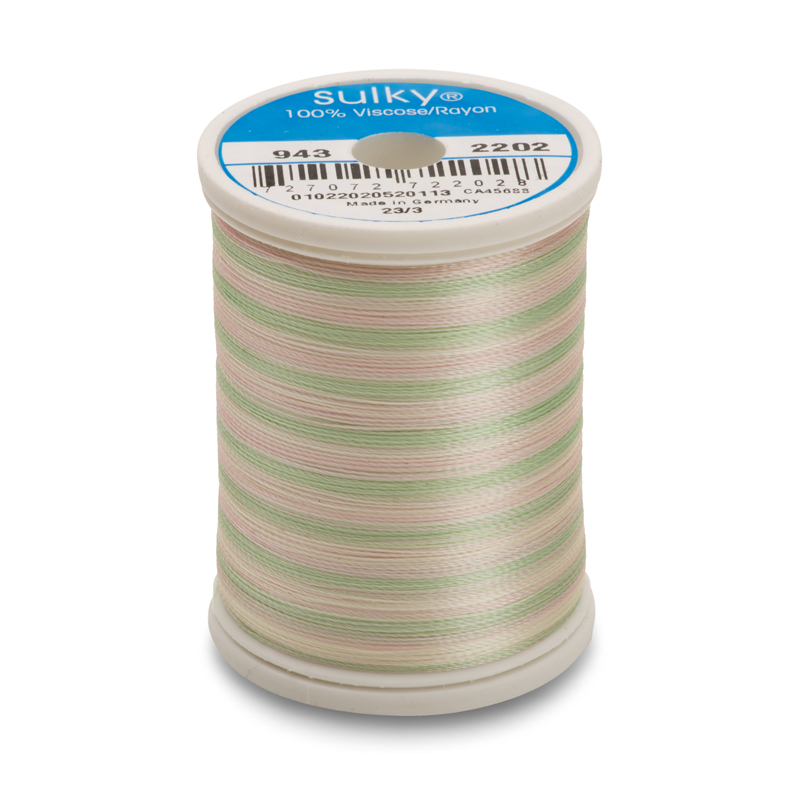 Sulky 40 Wt. Rayon Multi-Color Thread - Mint Green/Pink - 850 yd. Spool