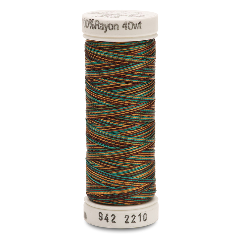 Sulky 40 Wt. Rayon Multi-Color Thread - Dk. Green/Brown/Burgundy/Lt. Brown - 250 yd. Spool